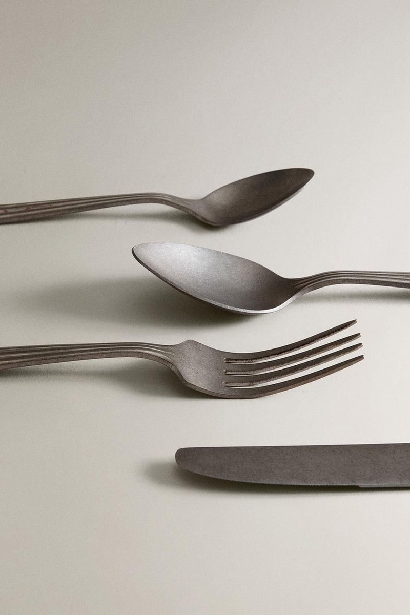 4-Piece Vintage Steel Cutlery Set from Zara