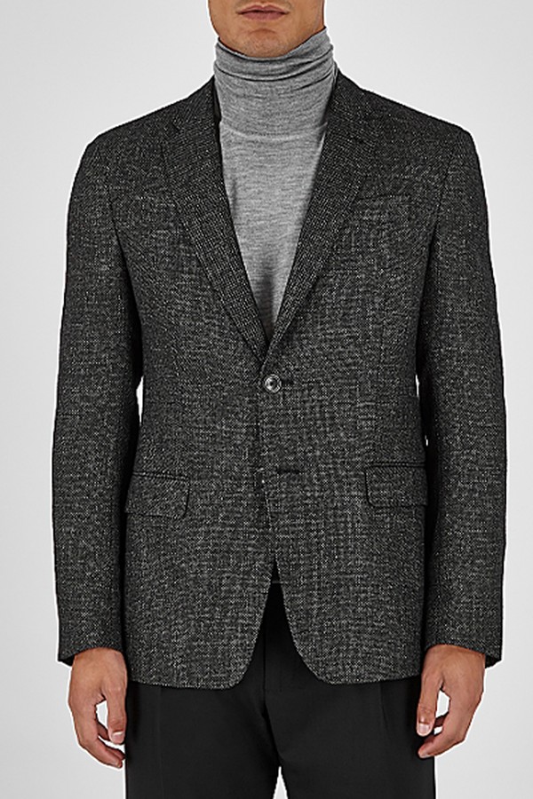 Charcoal Textured Weaver Blazer from Emporio Armani