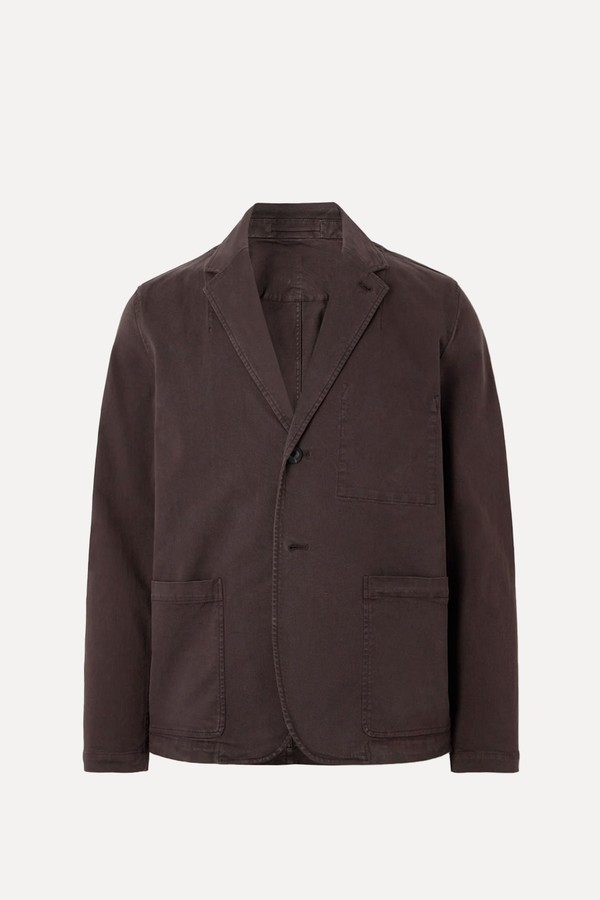 Garment-Dyed Cotton-Blend Twill Blazer