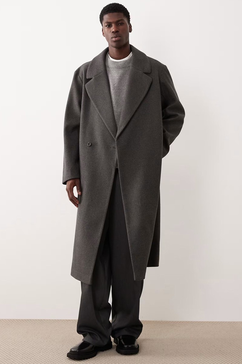 Wool Look Longline Coat  from ASOS DESIGN