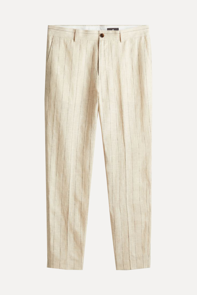 Regular Fit Linen Suit Trousers from H&M