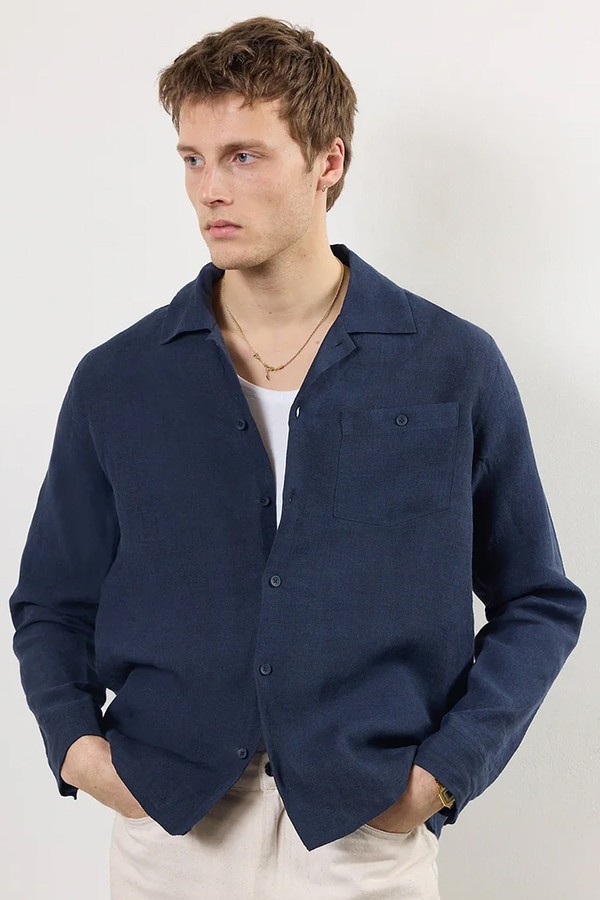 Long Sleeve Cuban Linen Shirt