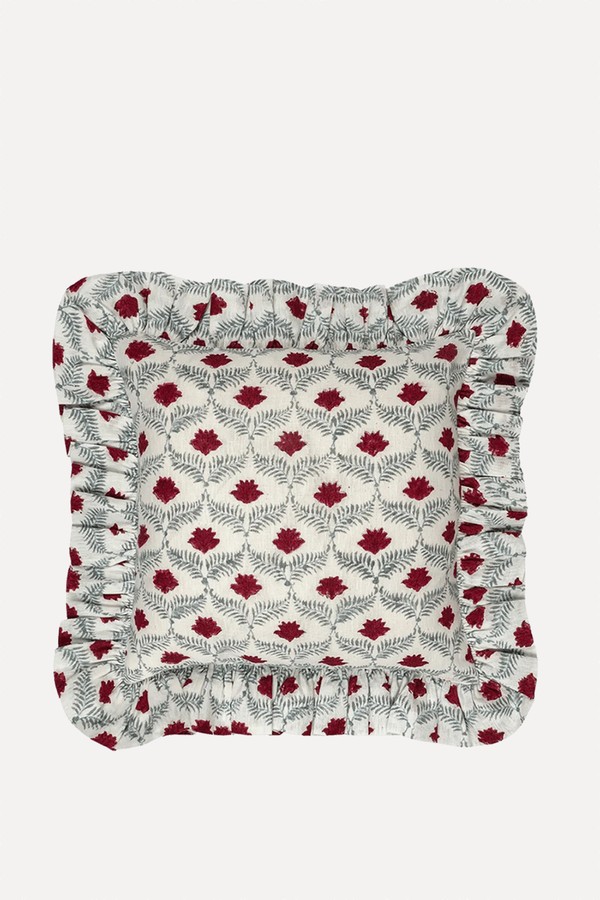 Lotus Linen Frilly Cushion from Alice Palmer