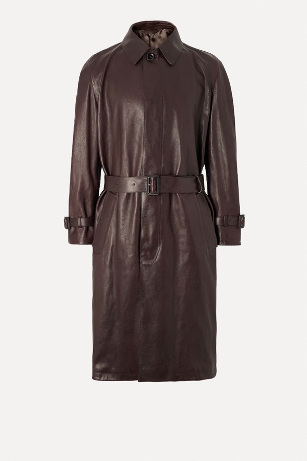 Belted Leather Trench Coat from Brioni