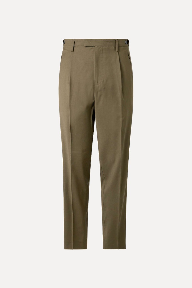 Masco Slim-Fit Straight-Leg Pleated Virgin Wool Trousers from BARENA