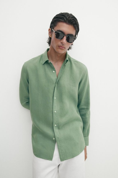 Slim-Fit 100% Linen Shirt  from Massimo Dutti 