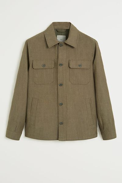 Linen-Cotton Blend Overshirt