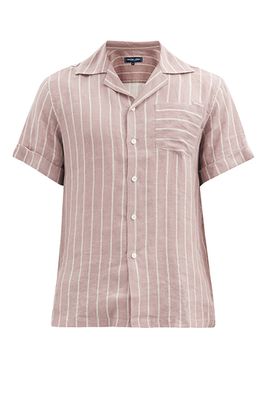 Thomas Short Sleeve Leblon Stripe Linen Shirt from Frescobol Carioca