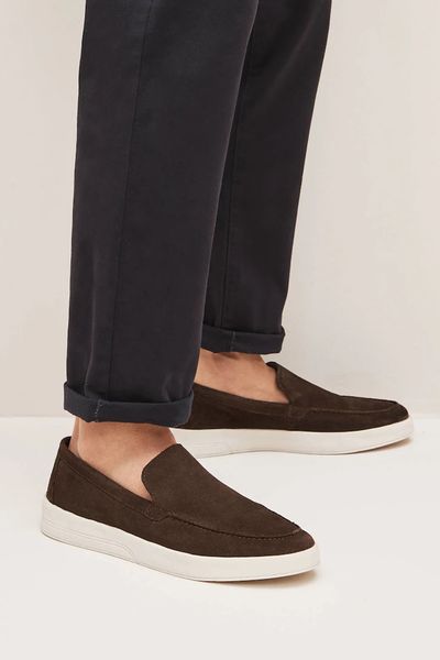 Suede Wedge Loafers