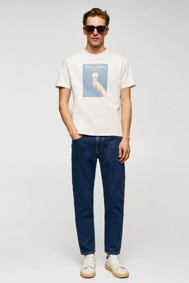 100% Cotton Printed Chest T-Shirt from Mango