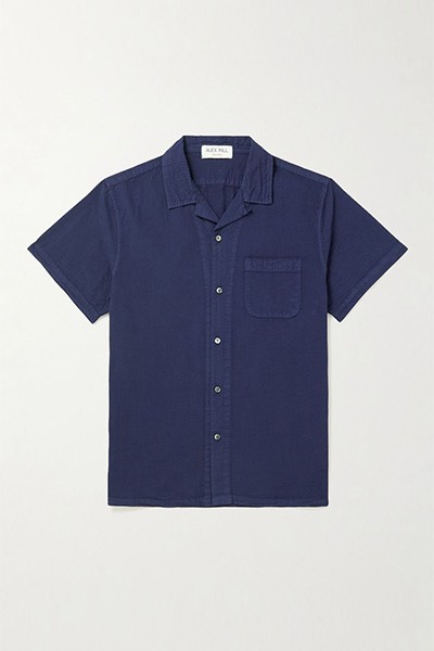 Convertible-Collar Cotton-Seersucker Shirt from Alex Mill