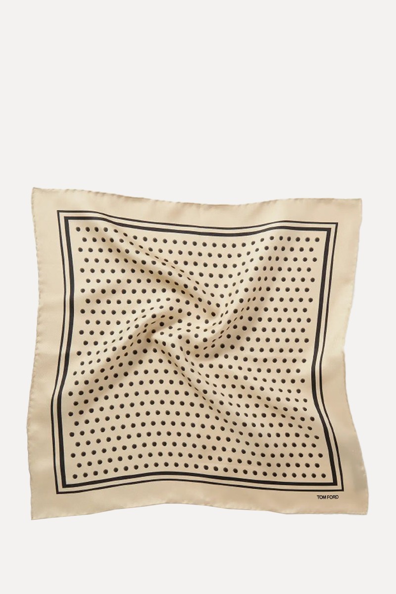 Polka-Dot Silk-Twill Pocket Square from Tom Ford