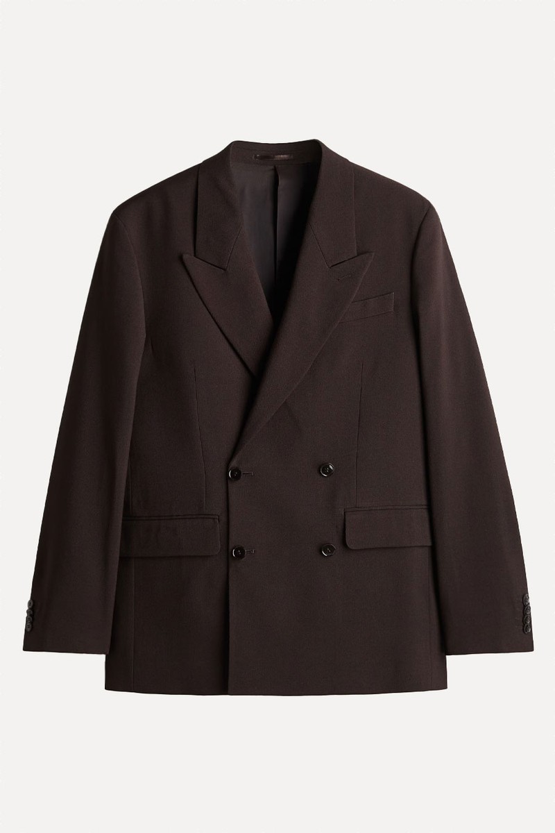 Relaxed Fit Double-Breasted Blazer
