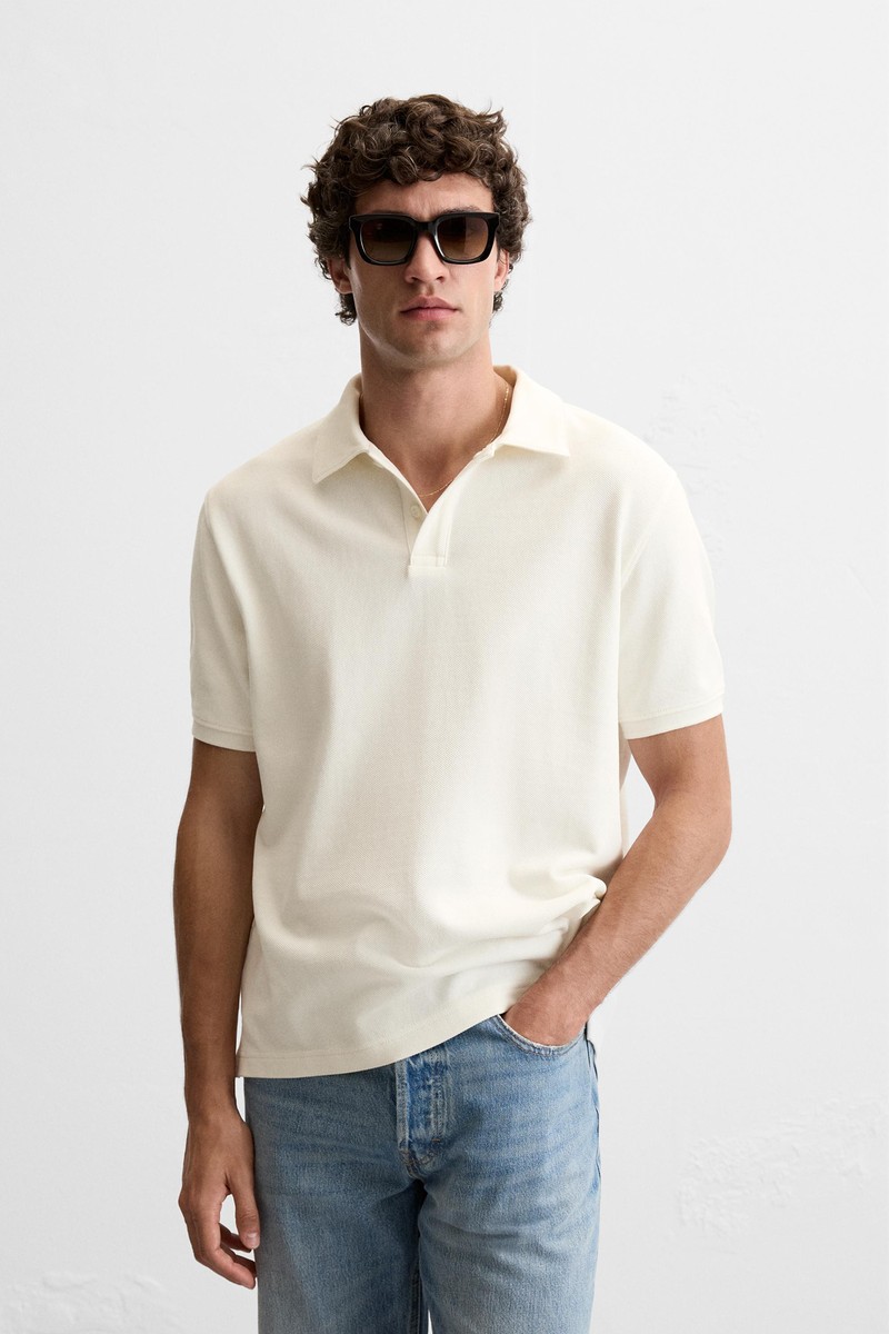 Textured Piqué Polo Shirt from Zara