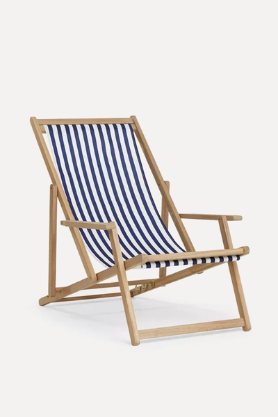Acacia Wood Deck Chair Frame & Striped Sling from John Lewis & Partners