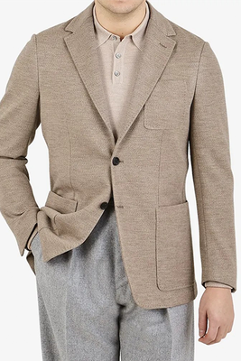 Beige Cotton Jersey Unconstructed Blazer from Canali