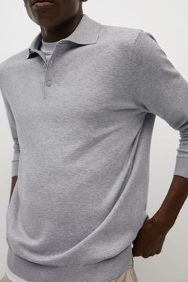 Long-Sleeved Cotton Jersey Polo from Mango