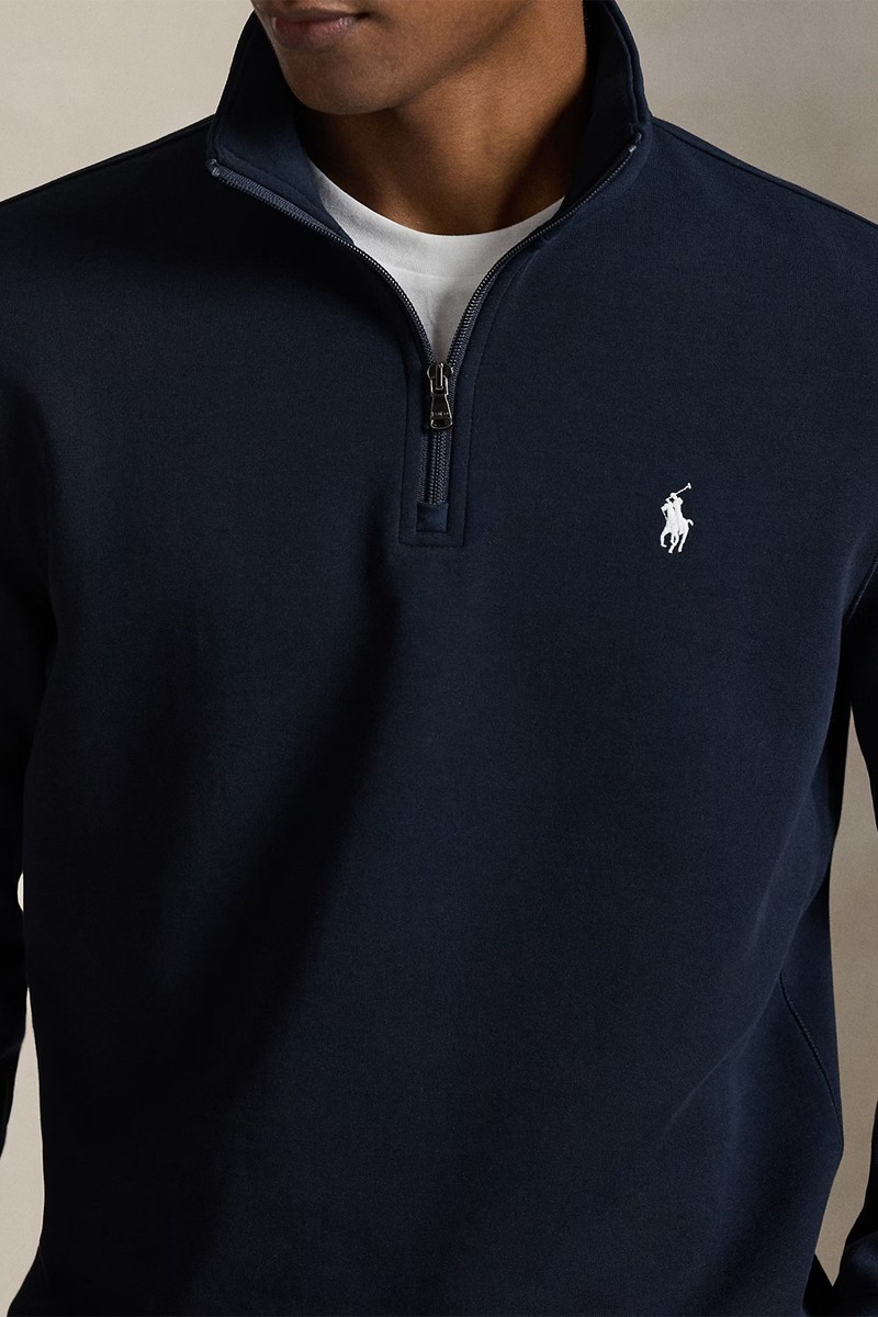 Double-Knit Quarter-Zip Pullover