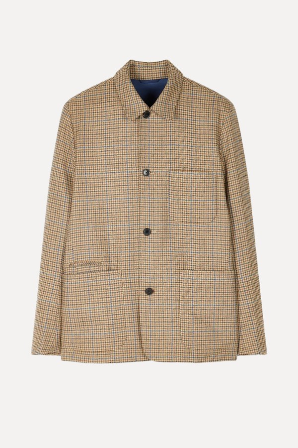 Houndstooth Wool Tweed Work Jacket from Paul Smith