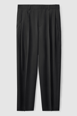 Pleated Wide Leg Wool Trousers from COS