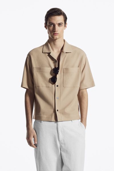 Textured Camp-Collar Shirt