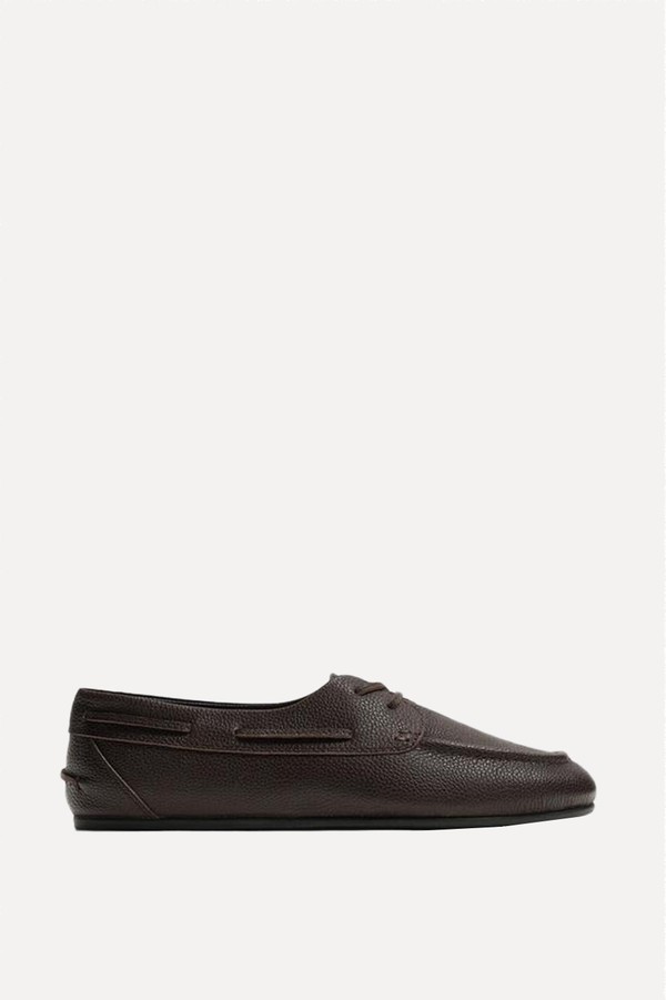Leather Deck Shoes from Zara