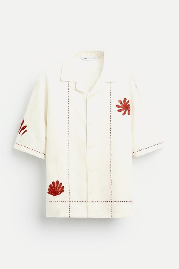 Cotton Embroidered Shirt from Zara