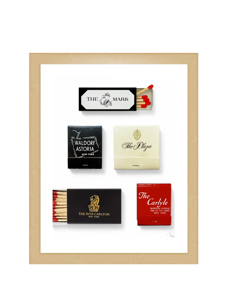 New York Hotels Matchbook Print 