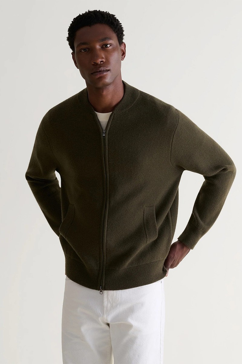 Cashmere Merino Double Faced Zip Jumper