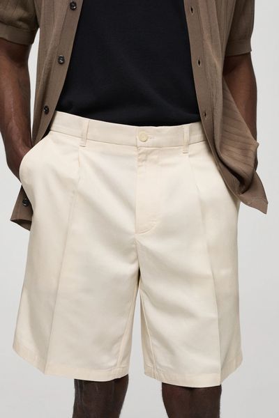 Linen-Blend Bermuda Shorts  from Mango