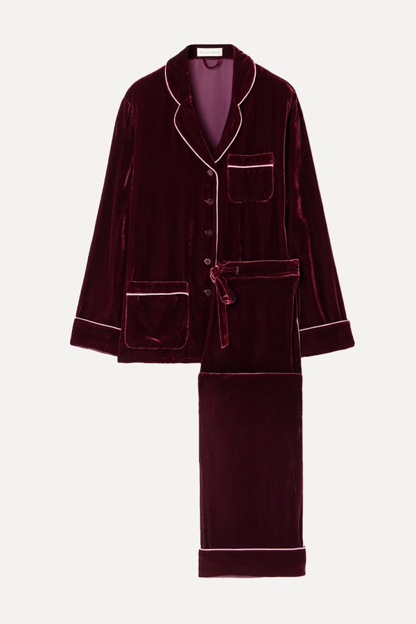 Coco velvet pajama set from Olivia Von Halle