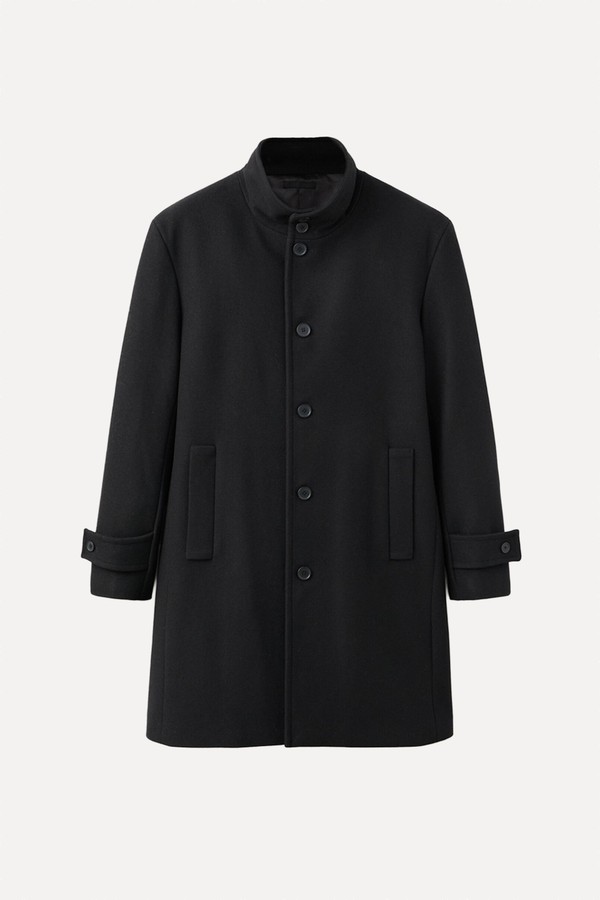 Wool Funnel Neck Coat from Mango