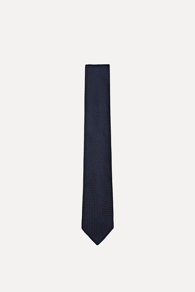 100% Garza Silk Textured Tie from Massimo Dutti