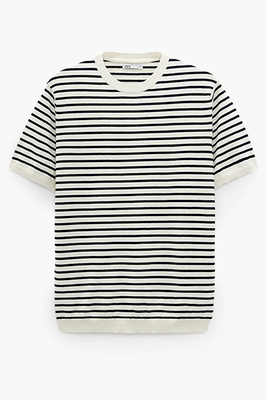 Striped Knit T-Shirt from Zara