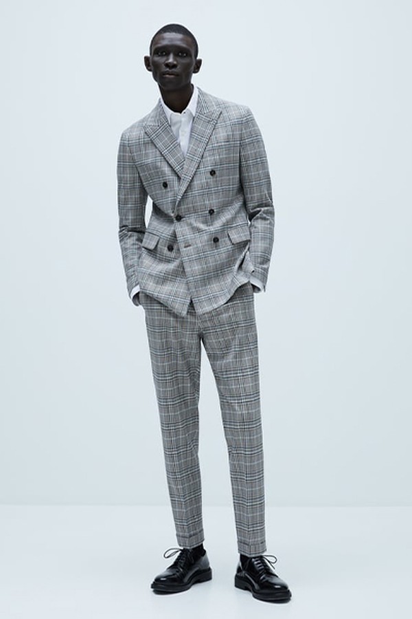 Check Comfort Textured Suit from Zara