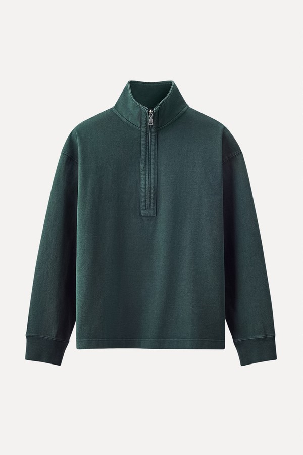 Cotton Zip-Top Sweatshirt