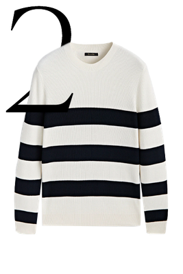 Striped Knit Crew Neck Sweater from Massimo Dutti 
