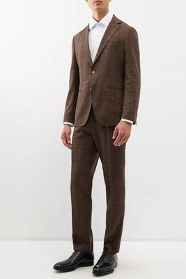 Checked Wool-Blend Suit from Boss