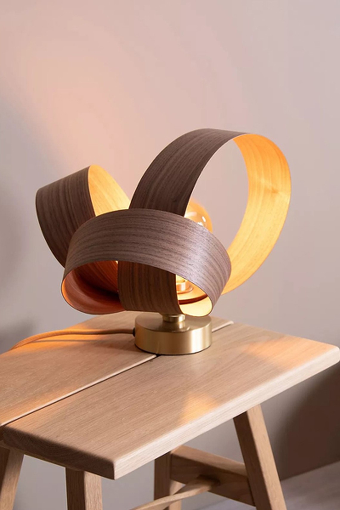 Verso Walnut Table Lamp from Tom Raffield