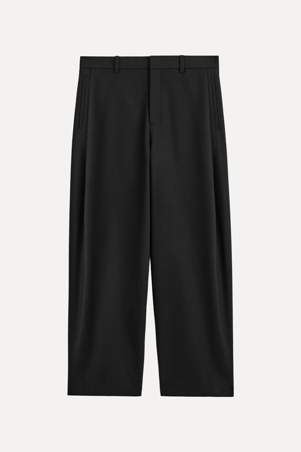 Pleated Wool Relaxed-Fit Wide-Leg Trousers from COS