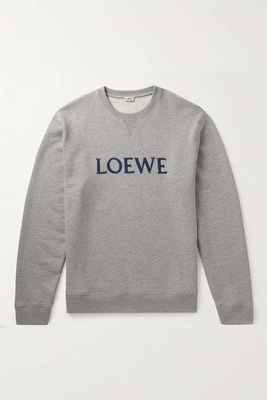 Logo-Embroidered Cotton-Jersey Sweatshirt from Loewe