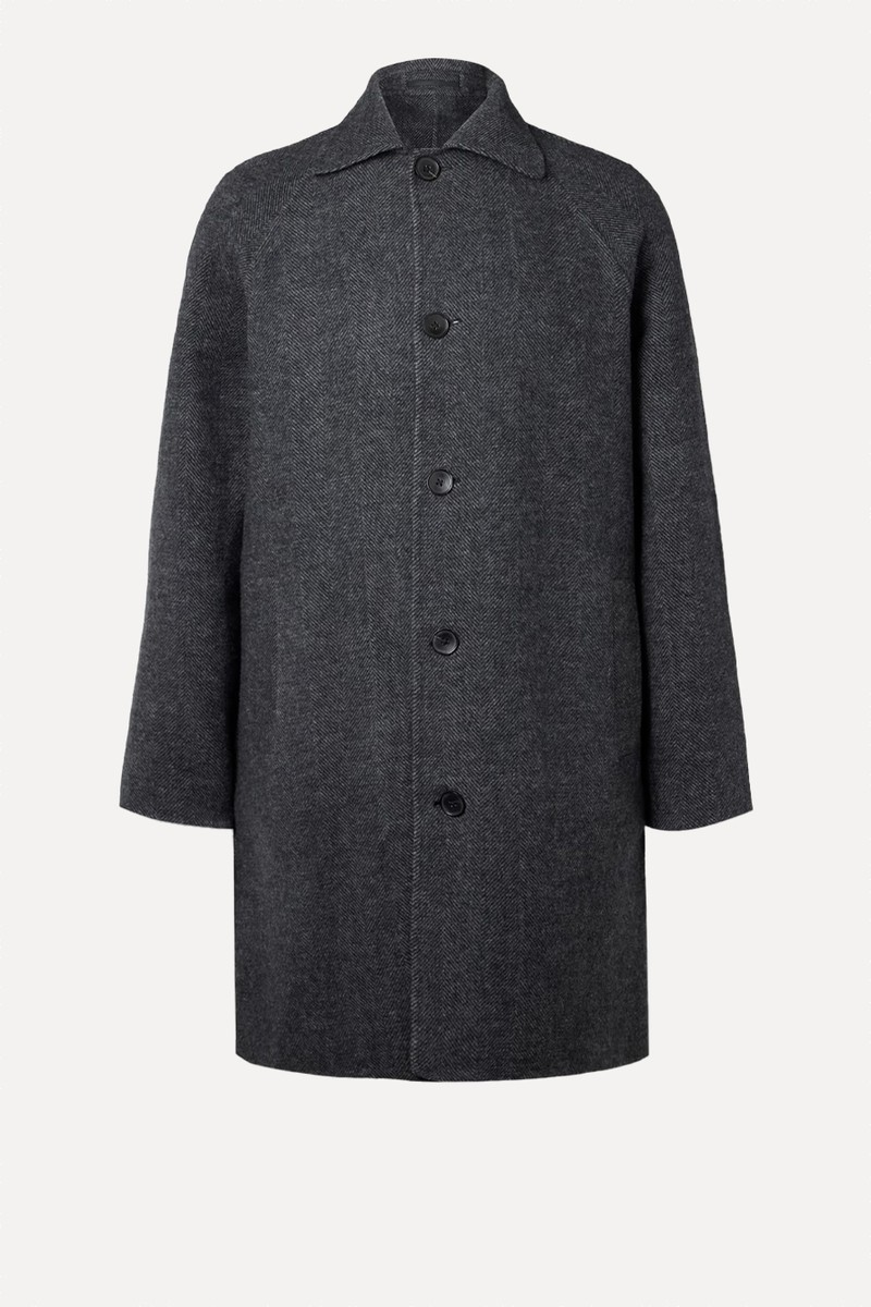 Herringbone Wool and Cashmere-Blend Flannel Coat from MR P.