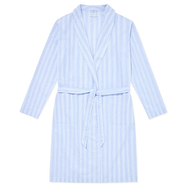 Relaxed Robe In Blue Stripes from Hamilton & Hare