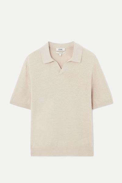 Knitted Linen Polo Shirt