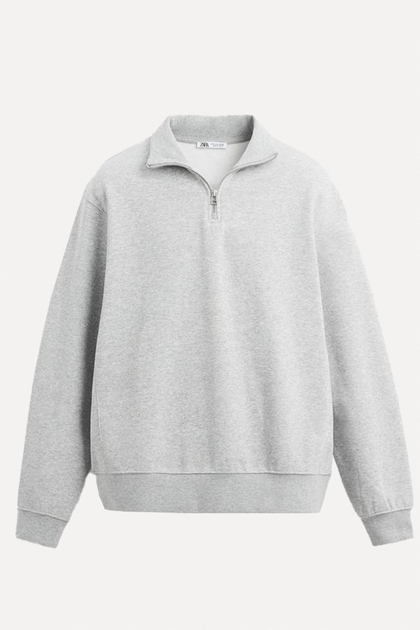 Basic Quarter-Zip Sweatshirt from Zara