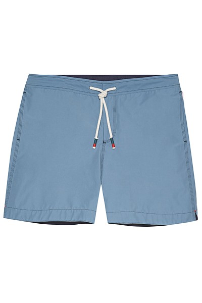 Capri Blue Mid-Length Drawcord Swim Shorts