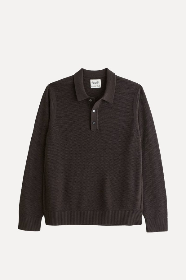 Icon Long-Sleeve 3-Button Sweater Polo