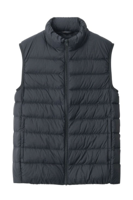 Light Weight Australian Down Pocketable Stand Collar Vest from Muji