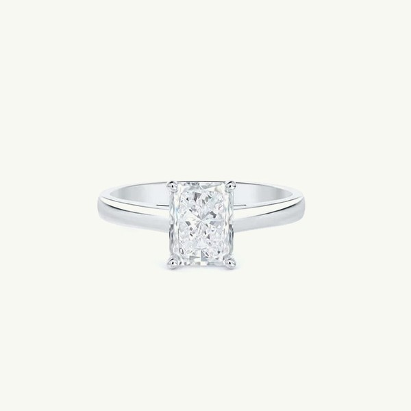 DB Classic Simple Shank Radiant Square Cut Diamond Ring