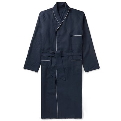 Piped Linen Robe from Anderson & Sheppard